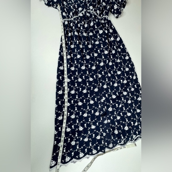 NWT Zara Embroidered Flutter Sleeve Button Down Midi Dresss Size Small - Picture 9 of 12